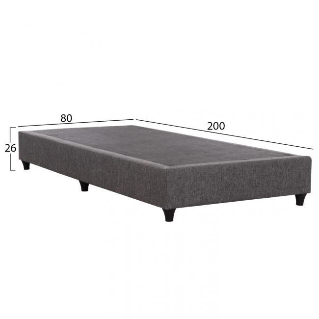 ΚΡΕΒΑΤΙ-ΥΠΟΣΤΡΩΜΑ SIGGY HM721.10 ΧΩΡΙΣ ΑΠΟΘ.ΧΩΡΟ--ΓΚΡΙ ΥΦΑΣΜΑ--ΓΙΑ 80Χ200εκ.