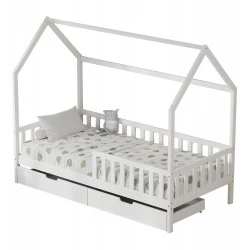 ΚΡΕΒΑΤΙ ΠΑΙΔΙΚΟ ΜΕ ΣΥΡΤΑΡΙΑ PHYLLIS HM724.03 τ.MONTESSORI ΛΕΥΚΟ 196x97x161Υεκ.