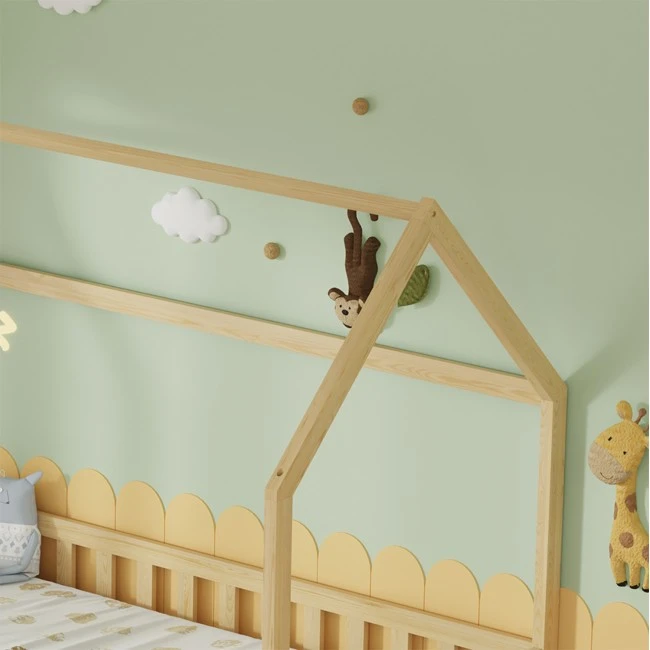 ΚΡΕΒΑΤΙ ΠΑΙΔΙΚΟ ΜΕ ΣΥΡΤΑΡΙΑ PHYLLIS HM724.01 τ.MONTESSORI ΦΥΣΙΚΟ 196x97x161Υεκ.