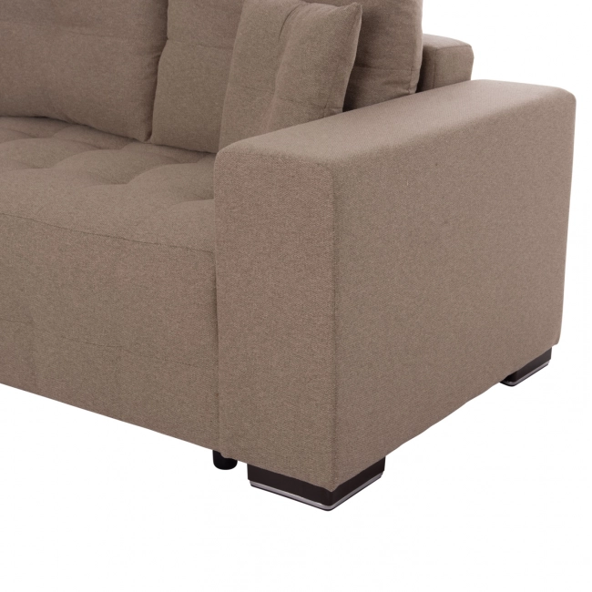 ΓΩΝΙΑΚΟΣ ΚΑΝΑΠΕΣ-ΚΡΕΒΑΤΙ ΜΕ ΑΠΟΘ.ΧΩΡΟ TRENDSTON HM3302.03L ΜΠΕΖ ΥΦΑΣΜΑ 298x177x95Υεκ