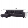 ΓΩΝΙΑΚΟΣ ΚΑΝΑΠΕΣ-ΚΡΕΒΑΤΙ ΜΕ ΑΠΟΘ.ΧΩΡΟ TRENDSTON HM3302.01L ΓΚΡΙ ΥΦΑΣΜΑ 298x177x95Υεκ