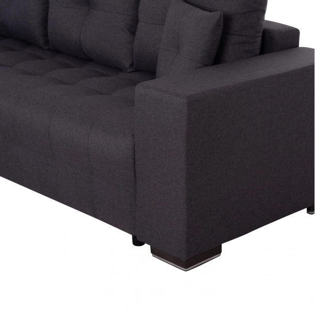 ΓΩΝΙΑΚΟΣ ΚΑΝΑΠΕΣ-ΚΡΕΒΑΤΙ ΜΕ ΑΠΟΘ.ΧΩΡΟ TRENDSTON HM3302.01L ΓΚΡΙ ΥΦΑΣΜΑ 298x177x95Υεκ