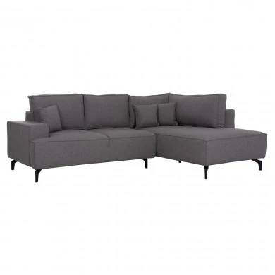 ΓΩΝΙΑΚΟΣ ΚΑΝΑΠΕΣ-ΚΡΕΒΑΤΙ ΜΕ ΑΠΟΘ.ΧΩΡΟ SAFFIRA HM3303.01R ΓΚΡΙ ΥΦΑΣΜΑ 270x195x100Υεκ.