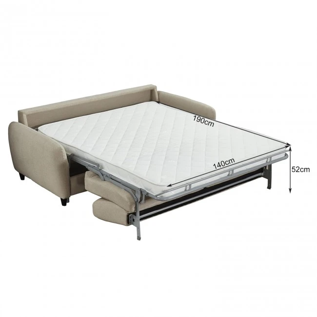 ΚΑΝΑΠΕΣ-ΚΡΕΒΑΤΙ ΜΕ ΑΝΑΔΙΠΛ.ΣΤΡΩΜΑ ETUDINE HM3311.02 ΜΠΕΖ ΥΦΑΣΜΑ 185x97x87Υεκ