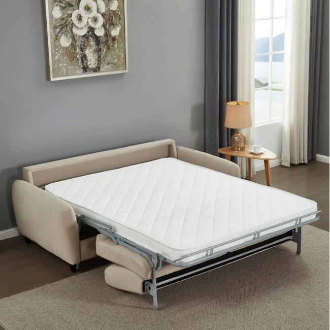 ΚΑΝΑΠΕΣ-ΚΡΕΒΑΤΙ ΜΕ ΑΝΑΔΙΠΛ.ΣΤΡΩΜΑ ETUDINE HM3311.02 ΜΠΕΖ ΥΦΑΣΜΑ 185x97x87Υεκ