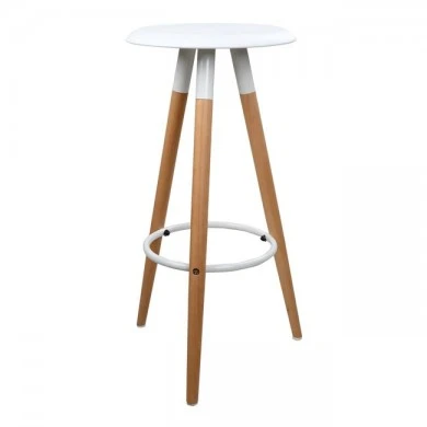 ΣΚΑΜΠΩ ΜΠΑΡ ΜΕ ΞΥΛΙΝΑ ΠΟΔΙΑ & ΚΑΘΙΣΜΑ ΛΕΥΚΟ ΤΟΝΙΑ HM0116.01  43x43x75 εκ.