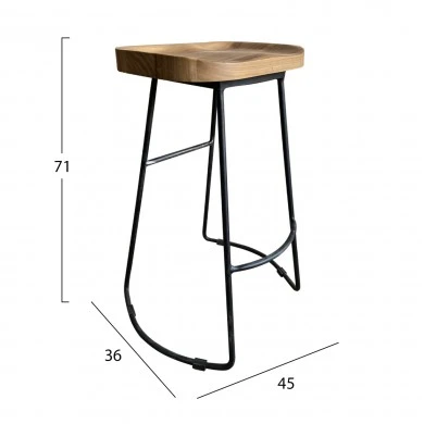 ΣΚΑΜΠΟ ΑΠΟ ΞΥΛΟ ΤΟΟΝ-ΜΕΤΑΛΛΟ ΣΕ ΜΑΥΡΟ-ΦΥΣΙΚΟ 48Χ40,5Χ71Yεκ.HM9333.01