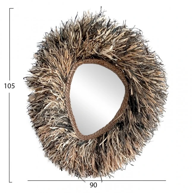 ΔΙΑΚΟΣΜΗΤΙΚΟΣ ΚΑΘΡΕΠΤΗΣ ΤΟΙΧΟΥ GRESSO HM4712 ΙΝΕΣ ΜΠΑΝΑΝΑΣ ΦΥΣΙΚΟ-ΜΑΥΡΟ 90x100Υεκ