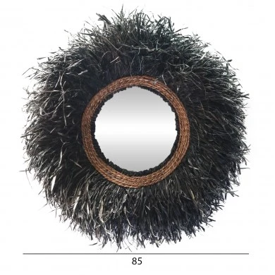 ΔΙΑΚΟΣΜΗΤΙΚΟΣ ΚΑΘΡΕΠΤΗΣ ΤΟΙΧΟΥ ΣΤΡΟΓΓΥΛΟΣ BRENNO HM4713 ΙΝΕΣ ΜΠΑΝΑΝΑΣ ΜΑΥΡΟ Φ80εκ