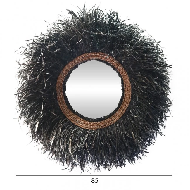 ΔΙΑΚΟΣΜΗΤΙΚΟΣ ΚΑΘΡΕΠΤΗΣ ΤΟΙΧΟΥ ΣΤΡΟΓΓΥΛΟΣ BRENNO HM4713 ΙΝΕΣ ΜΠΑΝΑΝΑΣ ΜΑΥΡΟ Φ80εκ