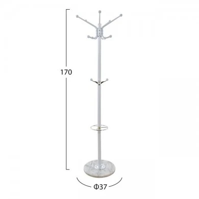 ΚΑΛΟΓΕΡΟΣ ΜΕΤΑΛΛΙΚΟΣ INES HM0039.02 ΠΕΡΙΣΤΡΕΦΟΜΕΝΟΣ ΛΕΥΚΟΣ ΜΕ ΜΑΡΜΑΡΟ φ.37x170 εκ.