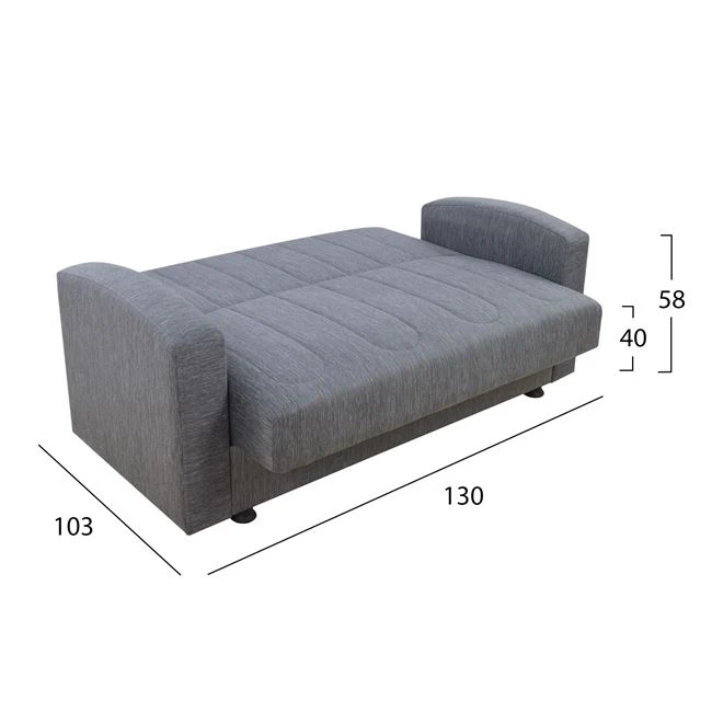 ΚΑΝΑΠΕΣ ΚΡΕΒΑΤΙ 2ΘΕΣΙΟΣ DIMOS V05 ΓΚΡΙ HM3075.03 157x77x83 εκ.