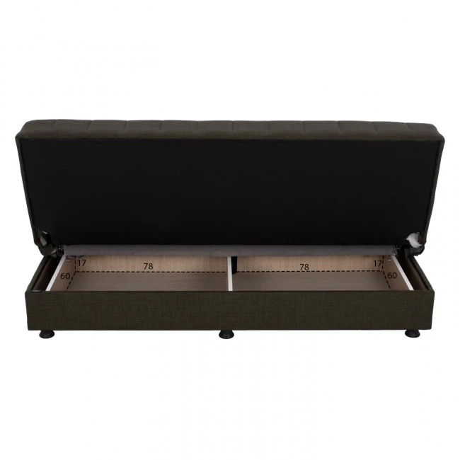ΚΑΝΑΠΕΣ ΚΡΕΒΑΤΙ ANDRI ΤΡΙΘΕΣΙΟΣ DARK OLIVE HM3239.05 180x72x77 εκ.