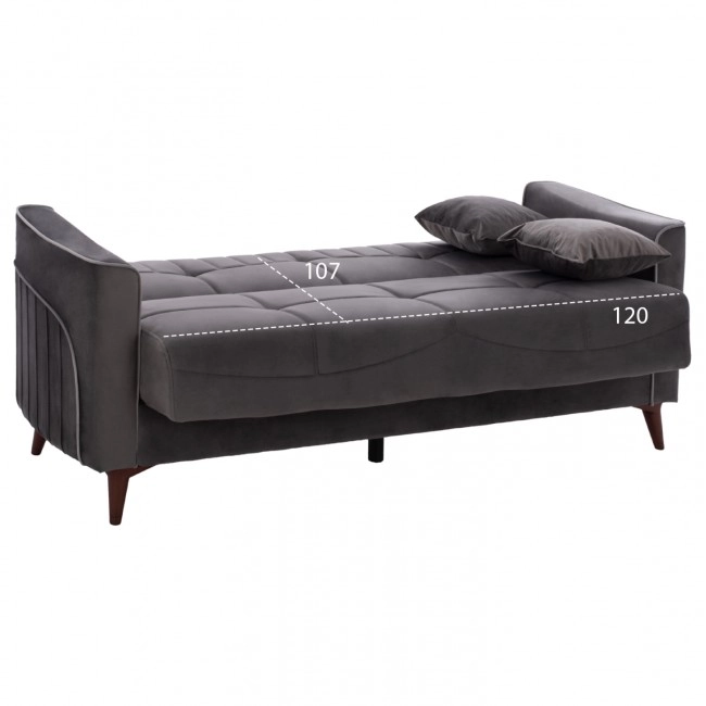 ΚΑΝΑΠΕΣ ΚΡΕΒΑΤΙ PORTMAN ΔΙΘΕΣΙΟΣ ΓΚΡΙ ΜΠΛΕ HM3248.01 158x86x90Υ εκ.