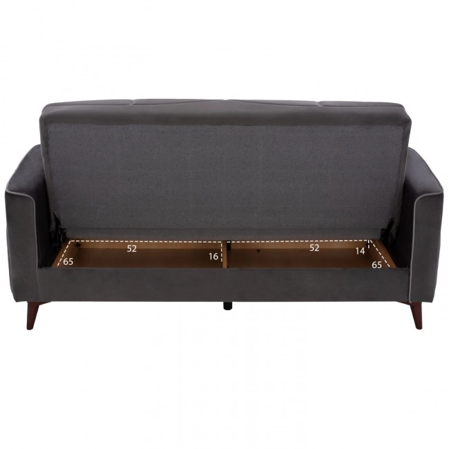 ΚΑΝΑΠΕΣ ΚΡΕΒΑΤΙ PORTMAN ΔΙΘΕΣΙΟΣ ΓΚΡΙ ΜΠΛΕ HM3248.01 158x86x90Υ εκ.