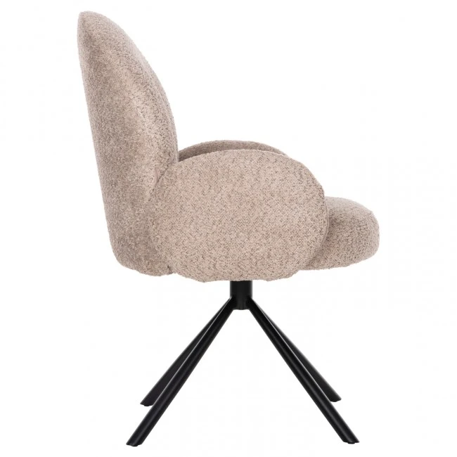 ΠΟΛΥΘΡΟΝΑ ΠΕΡΙΣΤΡΕΦ. WINON HM9778.03 ΜΠΕΖ ΜΠΟΥΚΛΕ ΥΦΑΣΜΑ-ΜΑΥΡΟ ΜΕΤΑΛΛΟ 65x67x92Υ εκ.