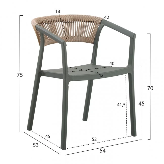 ΠΟΛΥΘΡΟΝΑ ΠΟΛΥΠΡΟΠΥΛΕΝΙΟΥ BOGI HM6240.05 OLIVE GREEN--P.P. ΜΠΕΖ ΣΧΟΙΝΙ 56,5x53x80Υεκ