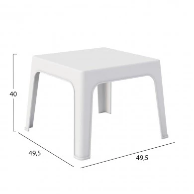 ΤΡΑΠΕΖΑΚΙ ΤΕΤΡΑΓΩΝΟ SLEEK HM6371.01 ΠΟΛΥΠΡΟΠΥΛΕΝΙΟ ΣΕ ΛΕΥΚΟ 56x56x40Υεκ.