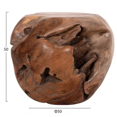 ΒΟΗΘΗΤΙΚΟ ΤΡΑΠΕΖΙ LOGGY HM18295 ΞΥΛΟ TEAK--ΦΥΣΙΚΟ 50x50x50Υεκ.