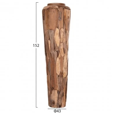 ΔΙΑΚΟΣΜΗΤΙΚΟ ΒΑΖΟ ΔΑΠΕΔΟΥ ZEMLI HM18299 ΚΟΜΜΑΤΙΑ ΑΝΑΚΥΚΛ. TEAK ΦΥΣΙΚΟ Φ43x152Υεκ.