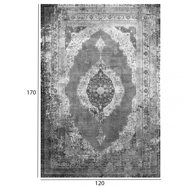 ΧΑΛΙ ΣΑΛΟΝΙΟΥ VINTAGE ΜΕ ΚΡΟΣΙΑ JOSIANE HM7677.07 ΓΚΡΙ 120X170 εκ.