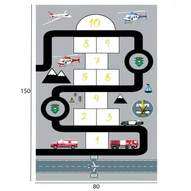 ΠΑΙΔΙΚΟ ΧΑΛΙ ΜΕ ΚΡΟΣΙΑ ΣΕΙΡΑ KIDDER HM7678.10 ΓΚΡΙ 80Χ150 εκ.