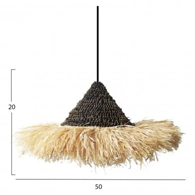 ΦΩΤΙΣΤΙΚΟ ΟΡΟΦΗΣ ΑΠΟ ΙΝΕΣ ΣΙΖΑΛ ΚΑΙ ΑΜΠΑΚΑ ΣΕ ΦΥΣΙΚΟ-ΜΑΥΡΟ 50x50x20Yεκ.HM7789