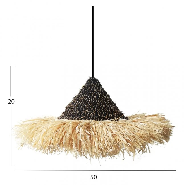 ΦΩΤΙΣΤΙΚΟ ΟΡΟΦΗΣ ΑΠΟ ΙΝΕΣ ΣΙΖΑΛ ΚΑΙ ΑΜΠΑΚΑ ΣΕ ΦΥΣΙΚΟ-ΜΑΥΡΟ 50x50x20Yεκ.HM7789