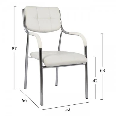 ΚΑΡΕΚΛΑ ΓΡΑΦΕΙΟΥ ΕΠΙΣΚΕΠΤΟΥ OBERON HM1018.02 ΑΣΠΡΟ PU 51x52x88Yεκ.