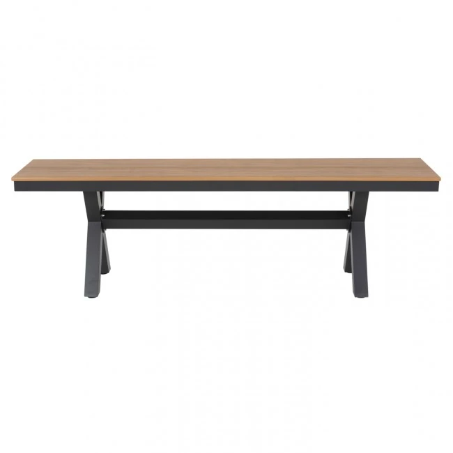 ΠΑΓΚΑΚΙ ΑΛΟΥΜΙΝΙΟΥ TAWNEE HM6038.01 ΑΝΘΡΑΚΙ ΜΕ POLYWOOD ΚΑΘΙΣΜΑ ΣΕ ΦΥΣΙΚΟ ΧΡΩΜΑ 150x36x45Υεκ.