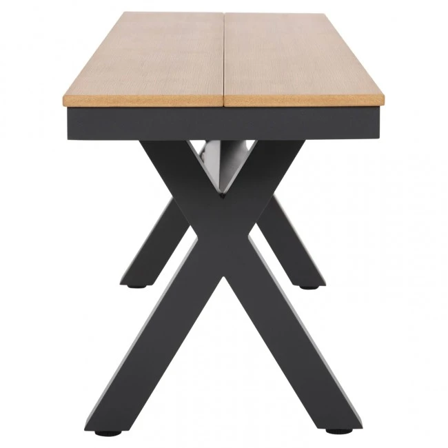 ΠΑΓΚΑΚΙ ΑΛΟΥΜΙΝΙΟΥ TAWNEE HM6040.01 ΑΝΘΡΑΚΙ-POLYWOOD ΚΑΘΙΣΜΑ ΦΥΣΙΚΟ 220x36x44,5Υεκ.