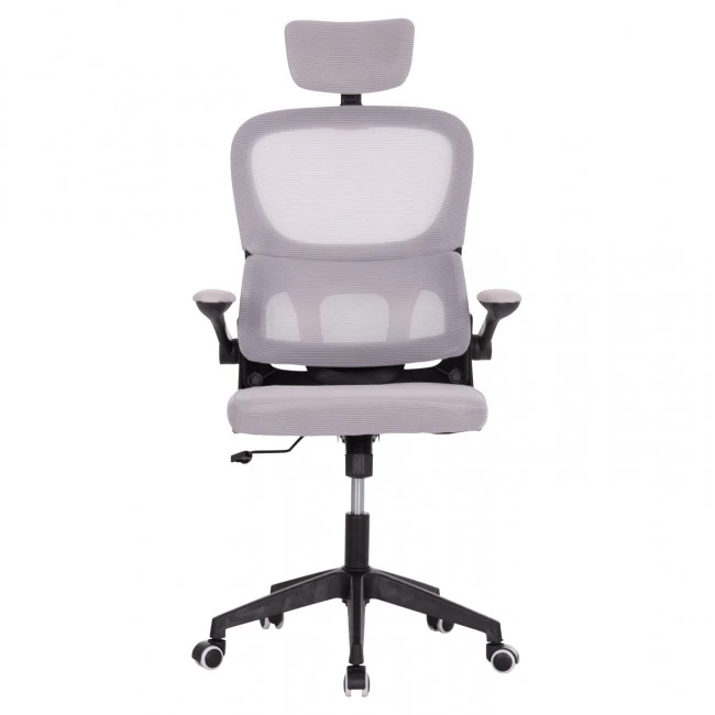 ΚΑΡΕΚΛΑ ΓΡΑΦΕΙΟΥ BASTON HM18236.02 ΓΚΡΙ MESH & ΜΑΥΡΟ PP ΣΚΕΛΕΤΟΣ 64x60x127Υεκ.