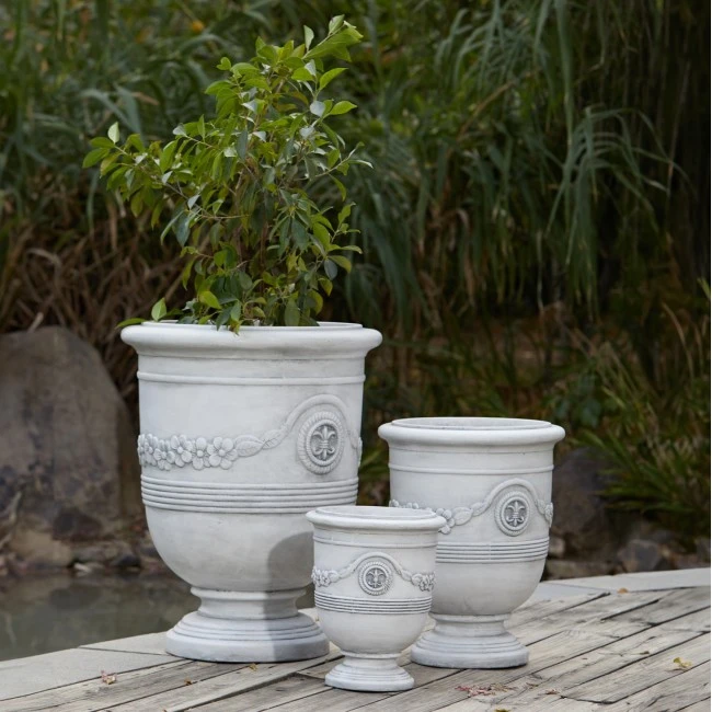 ΣΕΤ 3ΤΜΧ ΓΛΑΣΤΡΕΣ ΜΕ ΑΝΑΓΛΥΦΟ GARDENER HM4729 FIBERCLAY-ΣΕ ΥΠΟΛΕΥΚΟ Φ58x72.5Υεκ