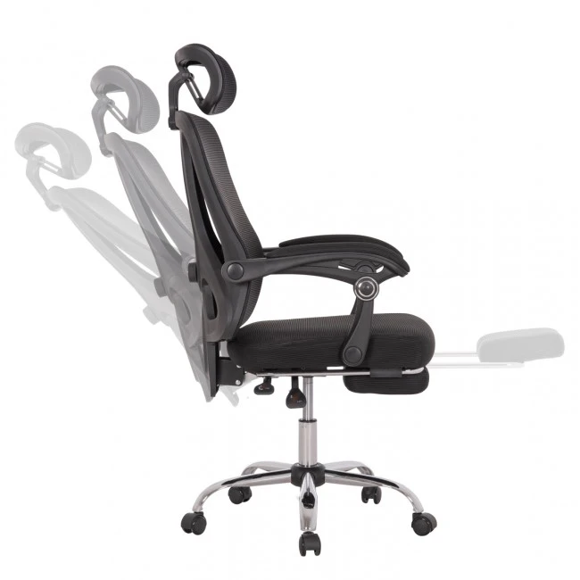 ΚΑΡΕΚΛΑ ΓΡΑΦΕΙΟΥ BARNET HM18258.01 ΜΑΥΡΟ MESH-ΜΑΥΡΟΣ ΣΚΕΛΕΤΟΣ NYLON 61x62x123Υ