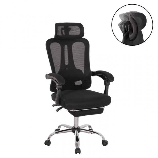 ΚΑΡΕΚΛΑ ΓΡΑΦΕΙΟΥ BARNET HM18258.01 ΜΑΥΡΟ MESH-ΜΑΥΡΟΣ ΣΚΕΛΕΤΟΣ NYLON 61x62x123Υ