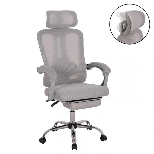 ΚΑΡΕΚΛΑ ΓΡΑΦΕΙΟΥ BARNET HM18258.02 ΓΚΡΙ MESH-ΓΚΡΙ ΣΚΕΛΕΤΟΣ NYLON 61x62x123Υ