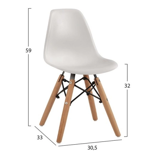 ΚΑΡΕΚΛΑ TWIST KID HM8453.01 ΞΥΛΙΝΑ ΠΟΔΙΑ Κ ΚΑΘΙΣΜΑ PP ΛΕΥΚΟ 31x34x55.5Υεκ