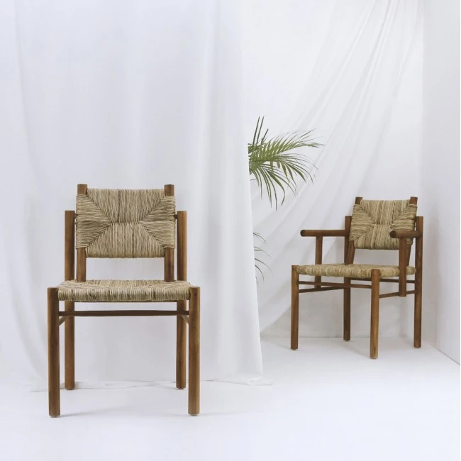 ΠΟΛΥΘΡΟΝΑ ROVER HM9378 ΑΠΟ ΜΑΣΙΦ ΞΥΛΟ ΤEAΚ & ΨΑΘΑ- ΦΥΣΙΚΟ 64Χ61Χ84 εκ.