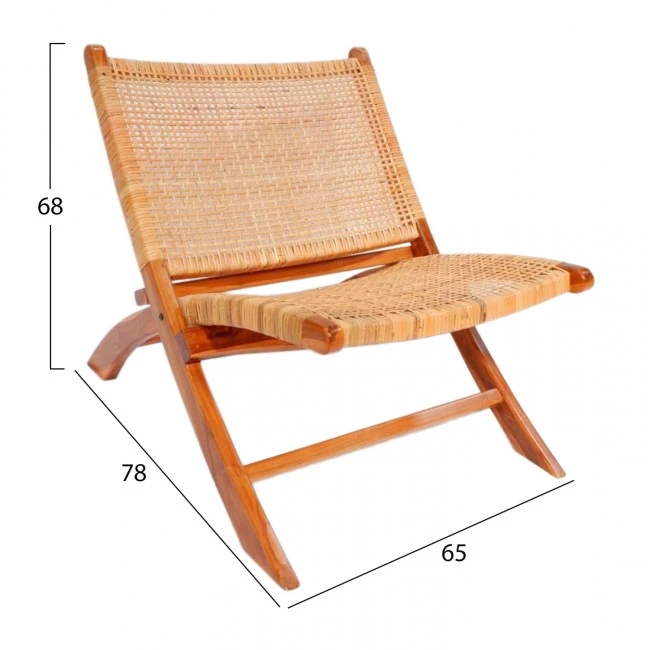 ΚΑΡΕΚΛΑ ΑΝΑΔΙΠΛΟΥΜΕΝΗ HM9379.01 ΜΑΣΙΦ ΞΥΛΟ ΤEAK ΦΥΣΙΚΟ 66x77x67 εκ.