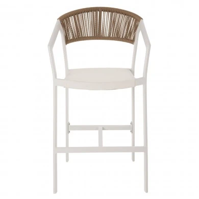 ΣΚΑΜΠΟ ΑΛΟΥΜΙΝΙΟΥ ΛΕΥΚΟ HM5892.32 ΜΕΣ. ΥΨΟΥΣ-ΜE RATTAN & TΕΧΤLINE 57x57x99,5Yεκ.