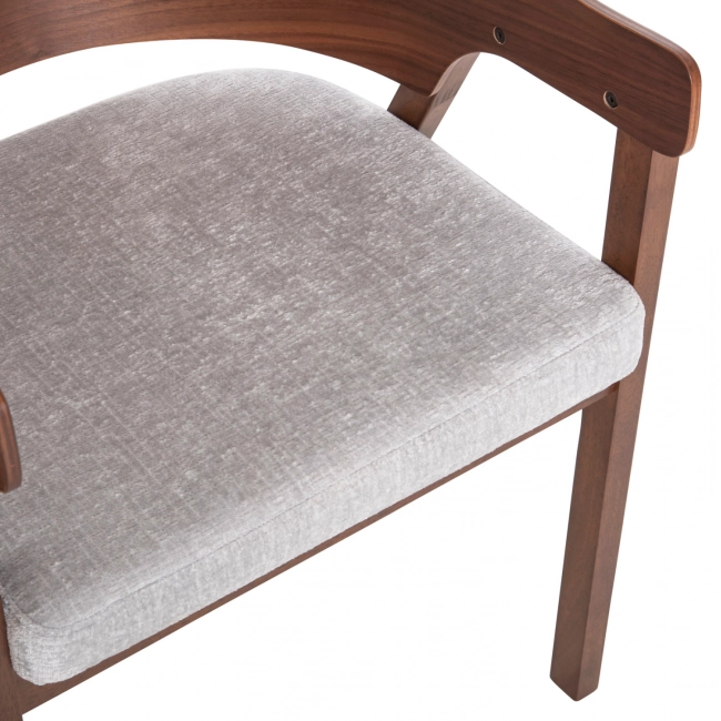 ΚΑΡΕΚΛΑ NERO HM9972 RUBBERWOOD ΣΕ ΚΑΡΥΔΙ-ΓΚΡΙ ΥΦΑΣΜΑ ΚΑΘΙΣΜΑ 56x56x78Yεκ.