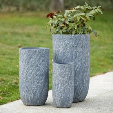 ΣΕΤ 3ΤΜΧ ΓΛΑΣΤΡΕΣ ΚΥΛΙΝΔΡΟΙ ΣΕΙΡΑ GARDENER HM4720 FIBERCLAY-ΧΡΩΜΑ CEMENT Φ44x79Υεκ