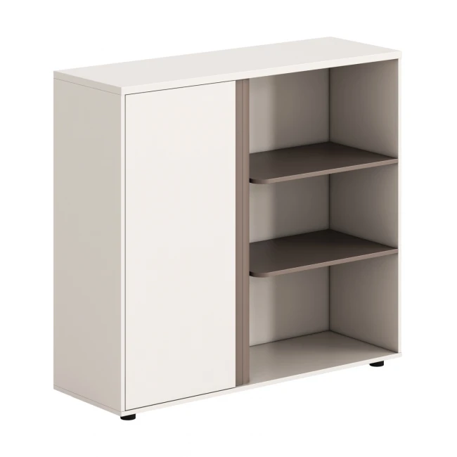 ΝΤΟΥΛΑΠΙ/ΒΙΒΛΙΟΘΗΚΗ NEWLINE HM18282 ΜΕΛΑΜΙΝΗ ΛΕΥΚΗ & ΑΝΟΙΧΤΟ ΚΑΦΕ 120x40x110Υεκ.