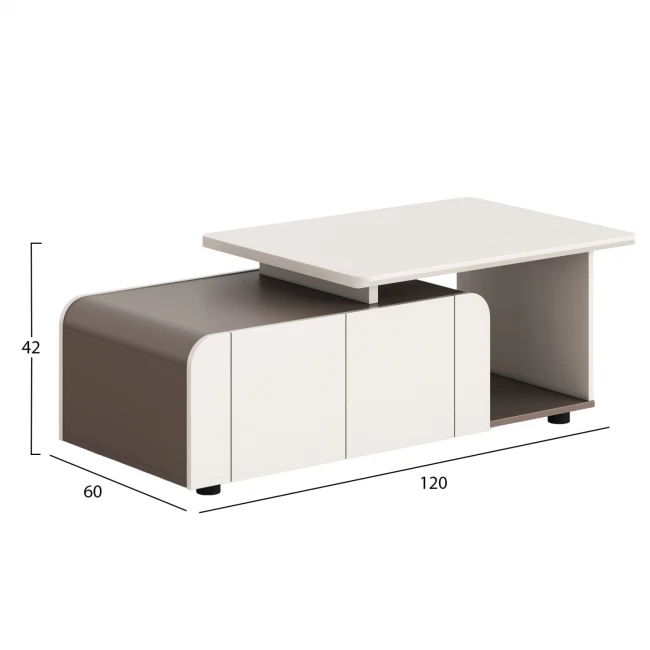 ΝΤΟΥΛΑΠΙ ΓΡΑΦΕΙΟΥ ΣΕΙΡΑ NEWLINE HM18285 ΜΕΛΑΜΙΝΗ ΣΕ ΚΡΕΜ-ΑΝΟΙΧΤΟ ΚΑΦΕ 120x60x42Υεκ