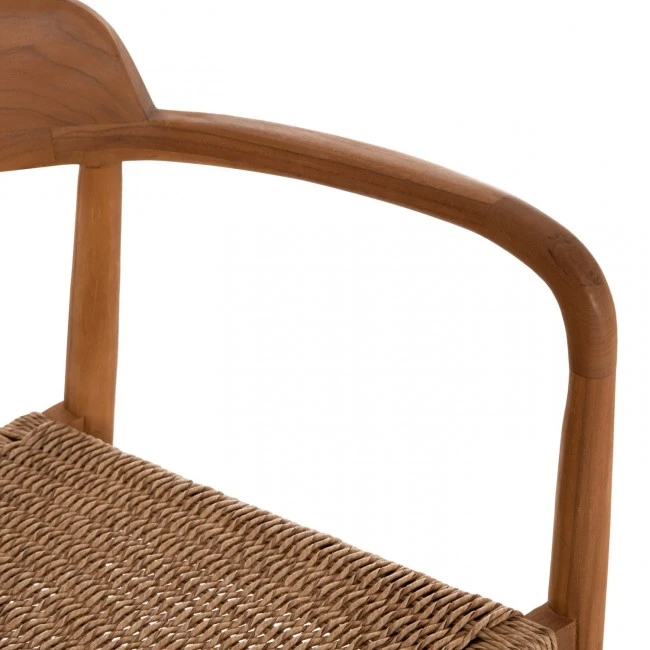 ΠΟΛΥΘΡΟΝΑ ΤΡΑΠΕΖΑΡΙΑΣ ROBBY HM18350 ΞΥΛΟ TEAK & ΣΧΟΙΝΙ VIRO ΦΥΣΙΚΟ 55x50x71Υεκ.