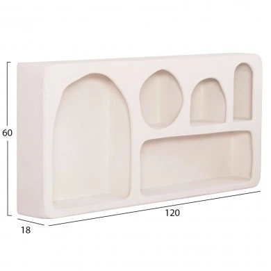 ΡΑΦΙ ΤΟΙΧΟΥ ΣΕΙΡΑ SANTORINI HM18063.01 MDF ΣΕ ΥΠΟΛΕΥΚΟ 120x18x60Υεκ.