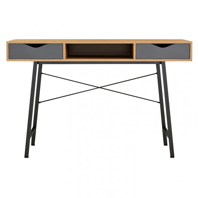 ΓΡΑΦΕΙΟ ΚΑΡΥΔΙ-ΓΚΡΙ ΜΕ ΜΑΥΡΟ ΜΑΤ ΣΚΕΛΕΤΟ HM2128.03 120x48x76,5Υ εκ.