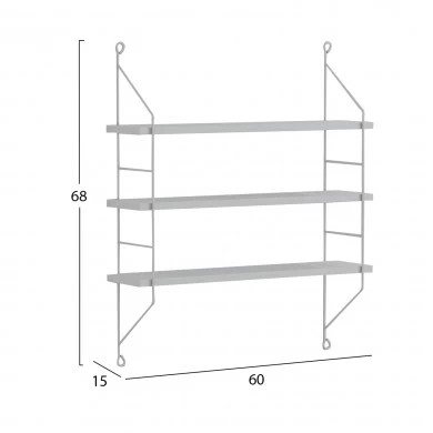 ΡΑΦΙΕΡΑ ΤΟΙΧΟΥ ACHALA ΜΕΛΑΜΙΝΗΣ HM9185.15 ΛΕΥΚΟ 60x15x68Y εκ.