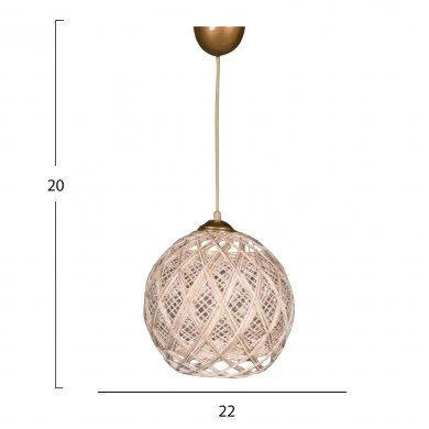 ΦΩΤΙΣΤΙΚΟ ΟΡΟΦΗΣ ΕΣΩΤΕΡΙΚΟΥ ΧΩΡΟΥ ΚΡΕΜΑΣΤΟ ΑΠΟ ΣΧΟΙΝΙ ΕΚΡΟΥ HM7644.02 22x18x20Y εκ.