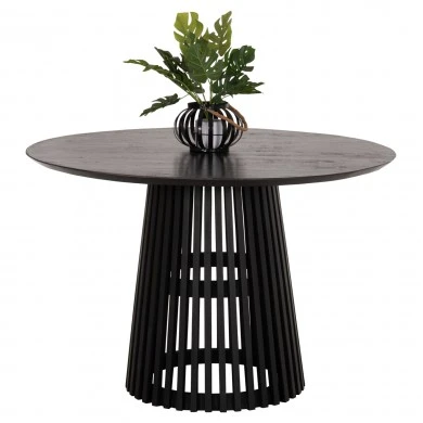 ΤΡΑΠΕΖΙ ΤΡΑΠΕΖΑΡΙΑΣ ΣΤΡΟΓΓΥΛΟ FRANTZ HM9388.02 ΜΑΣΙΦ ΞΥΛΟ MINDI BLACK Φ118x79Υεκ.